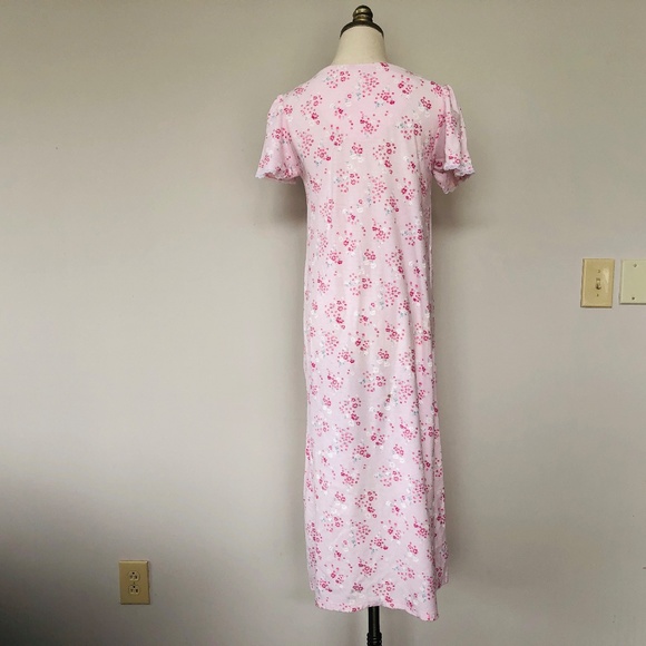 Pink Nightgown Pullover SECRET TREASURES Medium Square Lacy Neck Short Sleeves - Picture 8 of 9
